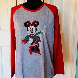Disney Red and Gray Minnie Mouse Pajama Set